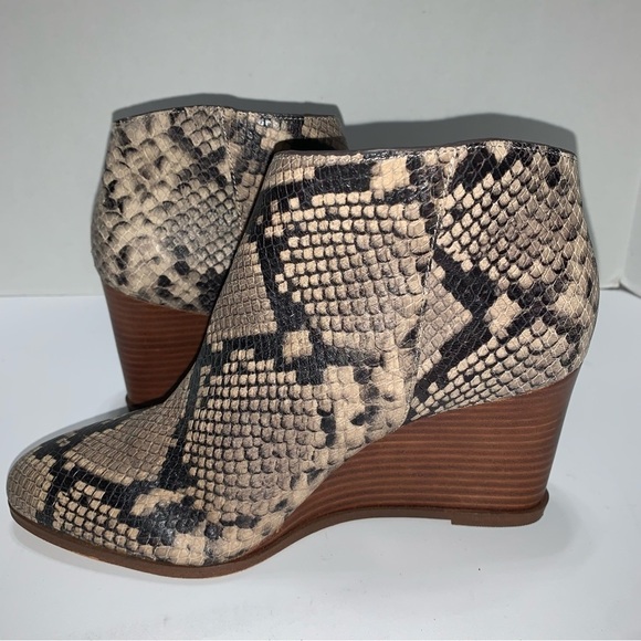 1. State Beige Kaleb Wedge Snake Ankle Booties - Picture 6 of 11